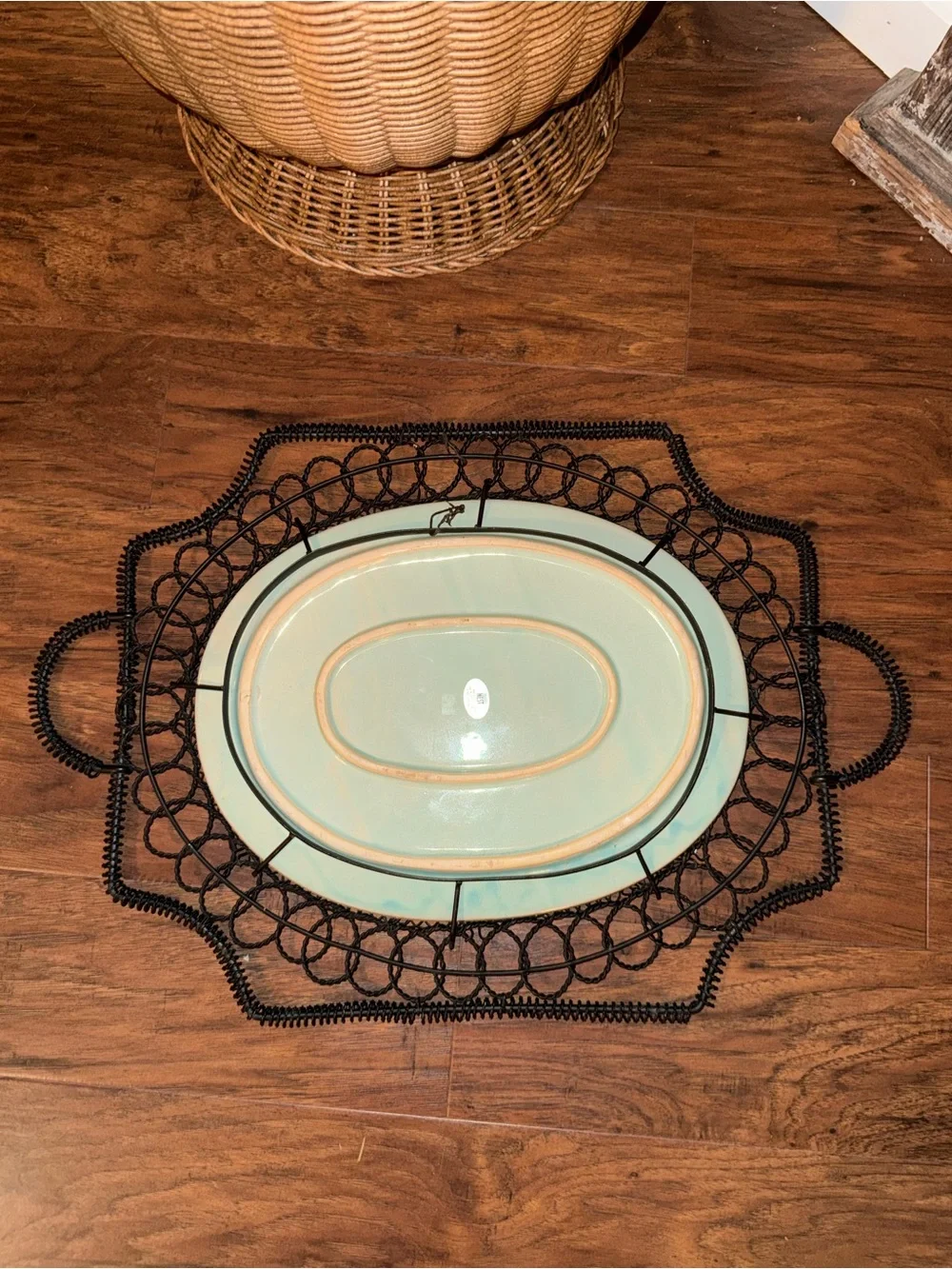Vintage French Wire Serving Tray/French Country Decor-Square Nest